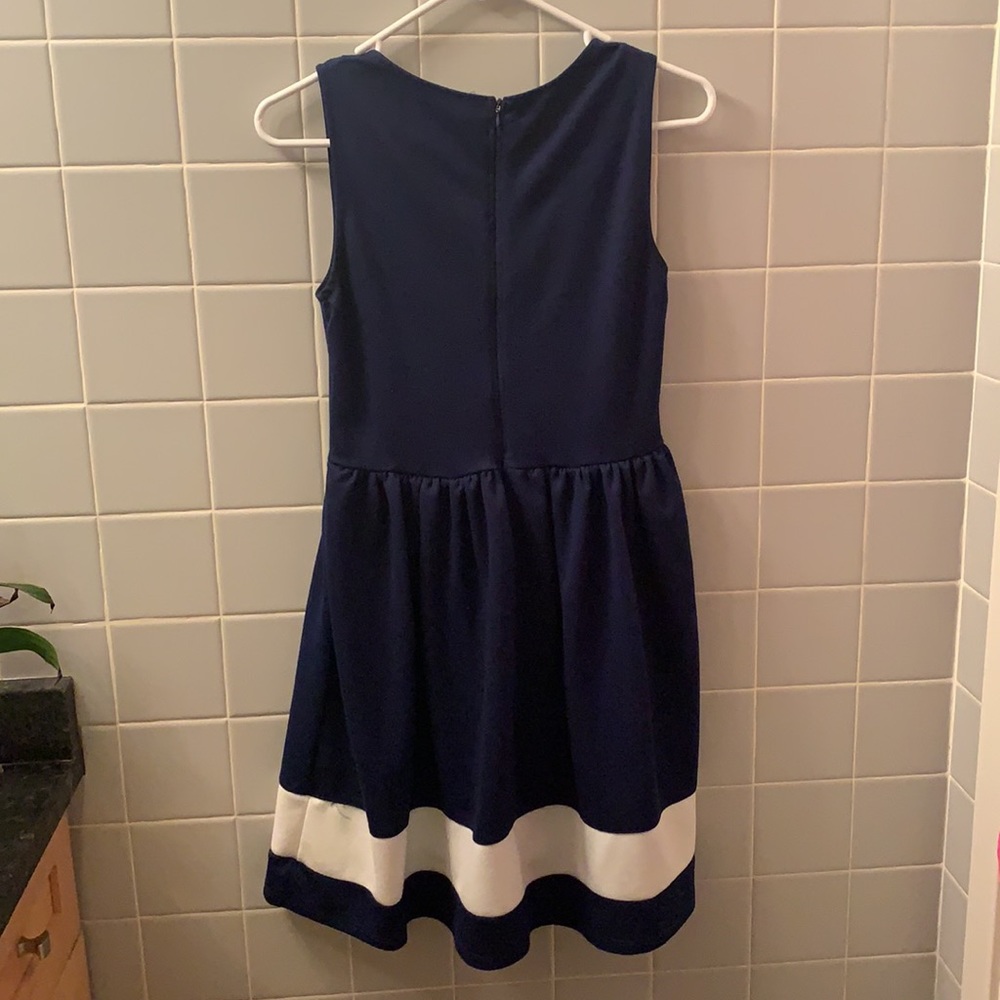 Navy blue sleeveless dress, size Small - Picture 2 of 2